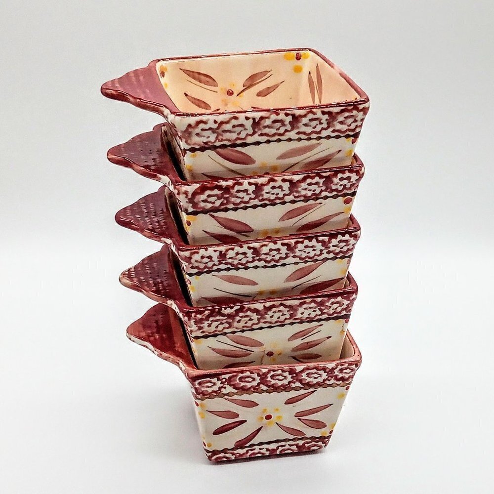Temptations Old World Red EZ Hold Square Ramekins